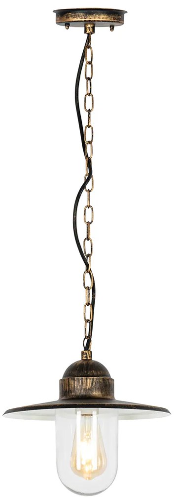 Lampada a sospensione da esterno rustica oro antico IP44 - Kansas