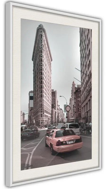 Poster  Flatiron Building  Cornice Quadri Cornice nera con pass-partout, Larghezza x Altezza Home decor 30x45