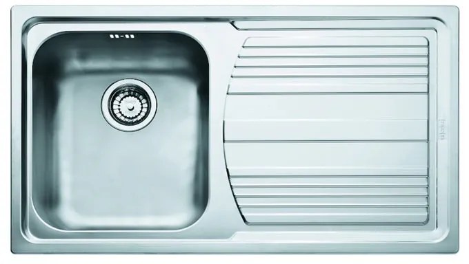 Lavello integrato 1 vasca in inox argento FRANKE Logica Line L 50 x L 86 cm, sgocciolatoio a destra