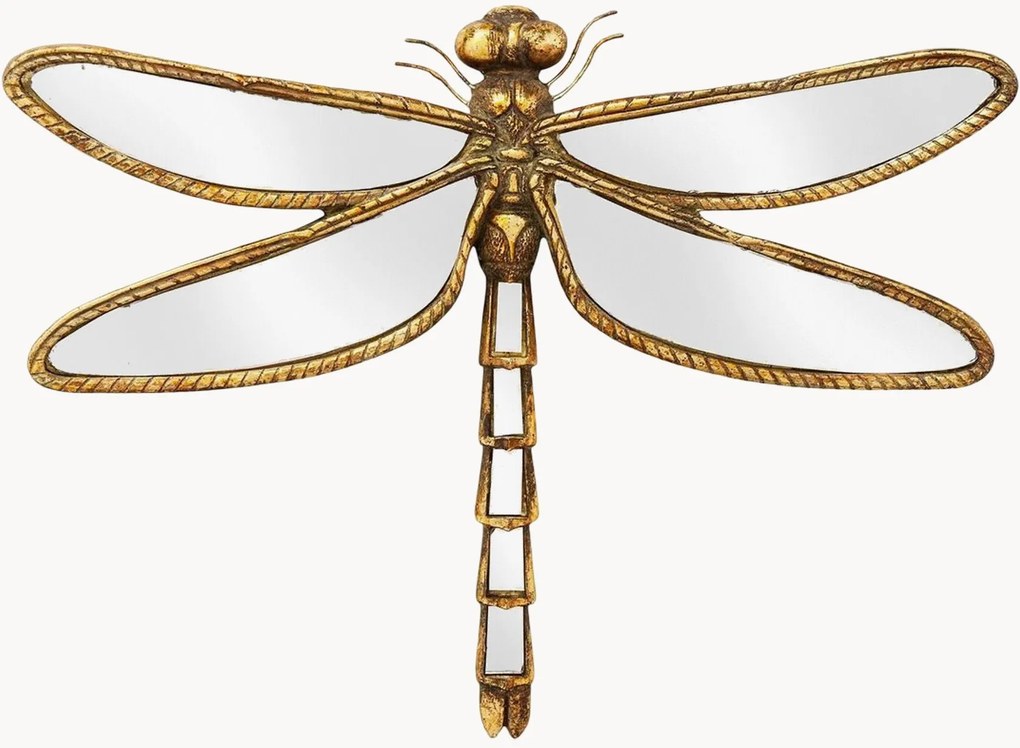 Decorazione da parete a specchio Dragonfly, larg. 35 cm