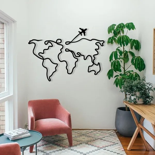 Decorazione da muro 60x42 cm mappa metallo