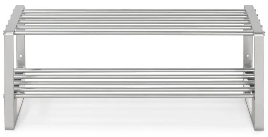 Scarpiera argentata in metallo 70x29x27 cm Rex – Spinder Design