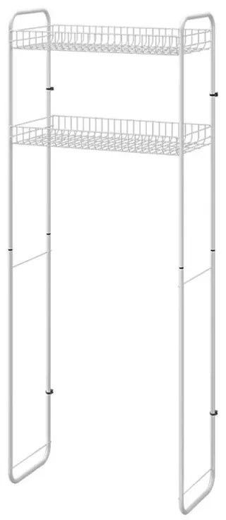 Scaffale sopra lavatrice bianco con 2 ripiani portaoggetti in kit montaggio