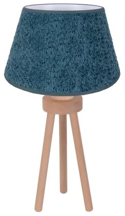 Duolla - Lampada da tavolo BOUCLE 1xE27/15W/230V diametro 28 cm turchese/legno