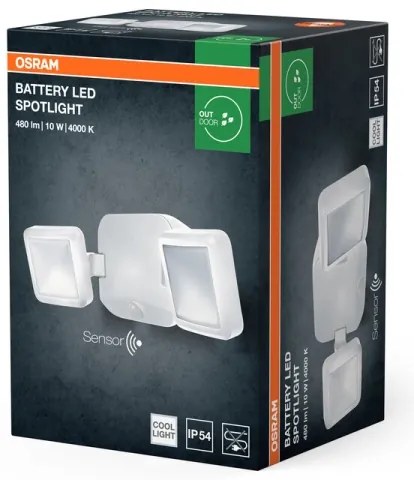 Osram - Faretto LED da parete per esterni con sensore BATTERY 2xLED/5W/4xD IP54