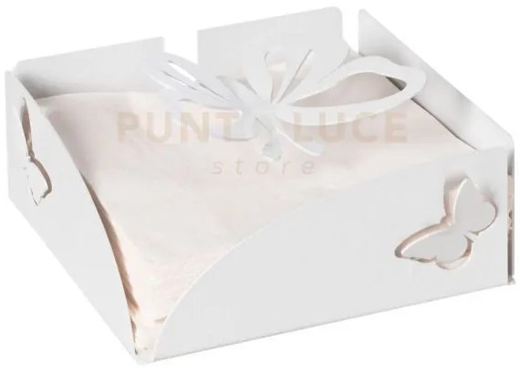 Portatovaglioli farfalloso bianco marmo