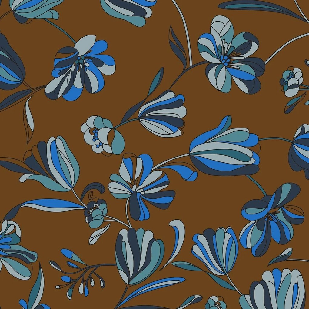 Omika collezione cuscini a fantasie multicolor in velluto impermeabile marrone