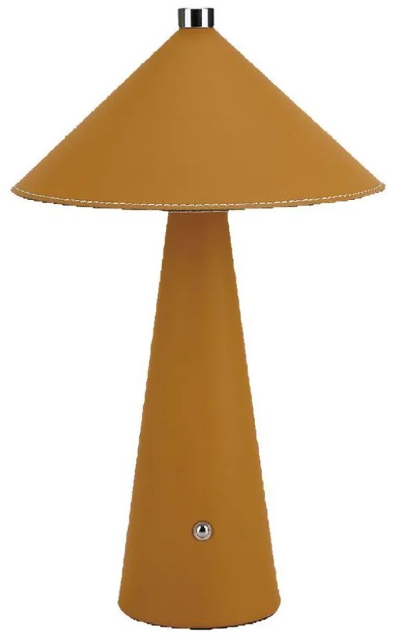 Lampada LED da Tavolo 3W Ricaricabile Touch USB‑C Gialla in Pelle