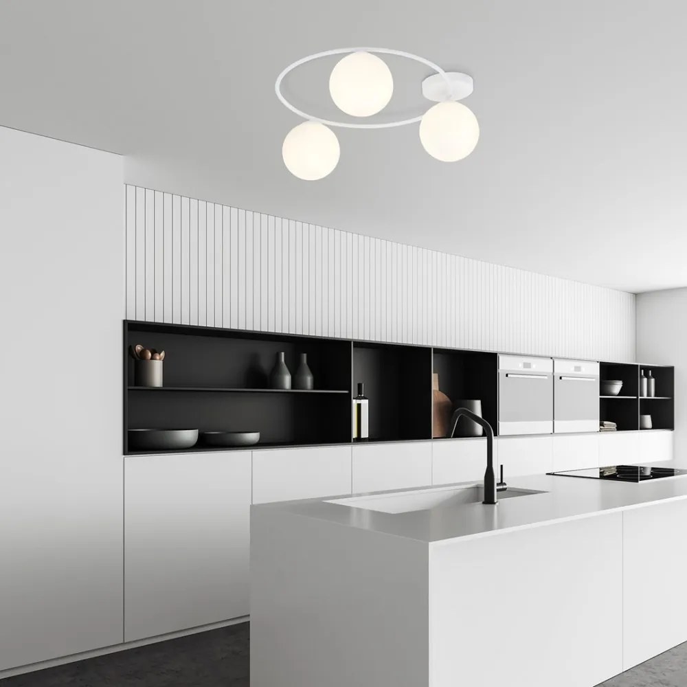 Lampada da soffitto in acciaio SOPRA 3 da interno 3xE14 Colore del corpo Bianco