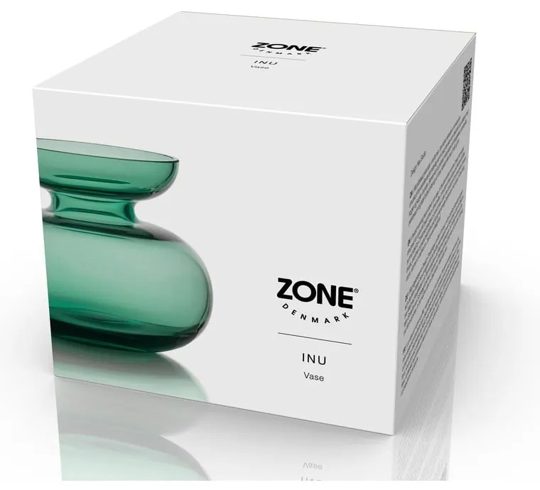 Vaso in vetro verde fatto a mano (altezza 9 cm) Inu - Zone