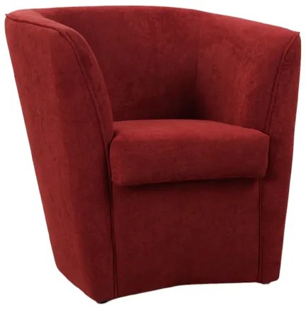 Poltrona bordeaux elegante in tessuto antimacchia con seduta imbottita