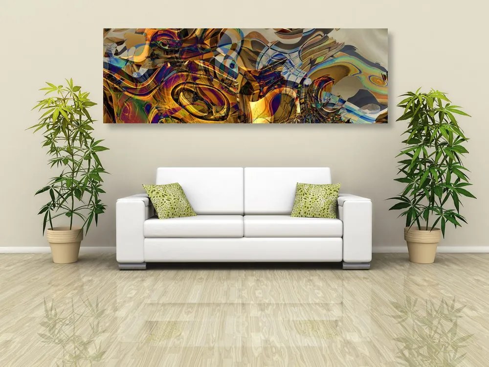 Quadro su tela – Design astratto dorato