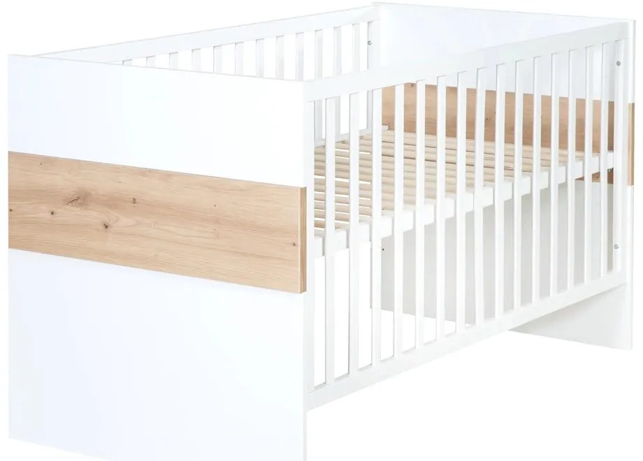 Lettino in colore bianco e naturale 70x140 cm Lion - Roba