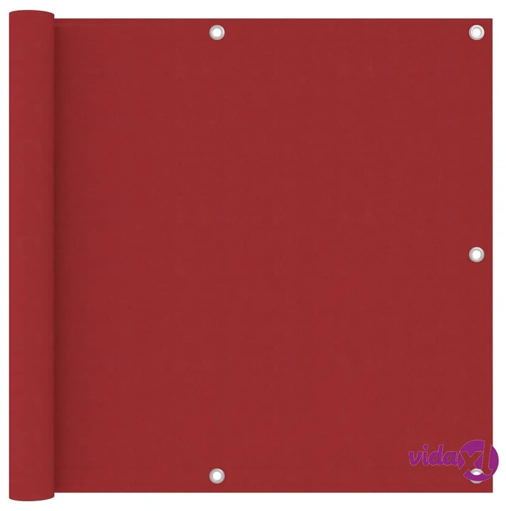 vidaXL Paravento da Balcone Rosso 90x600 cm in Tessuto Oxford