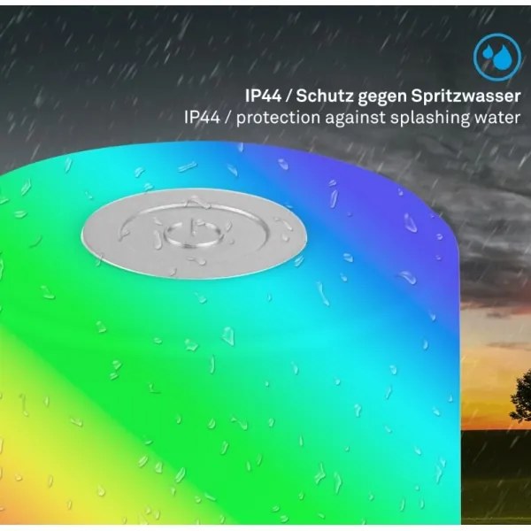 Briloner 7462014 - Lampada da tavolo ricaricabile LED RGB LED/1,5W/5V IP44 cromo