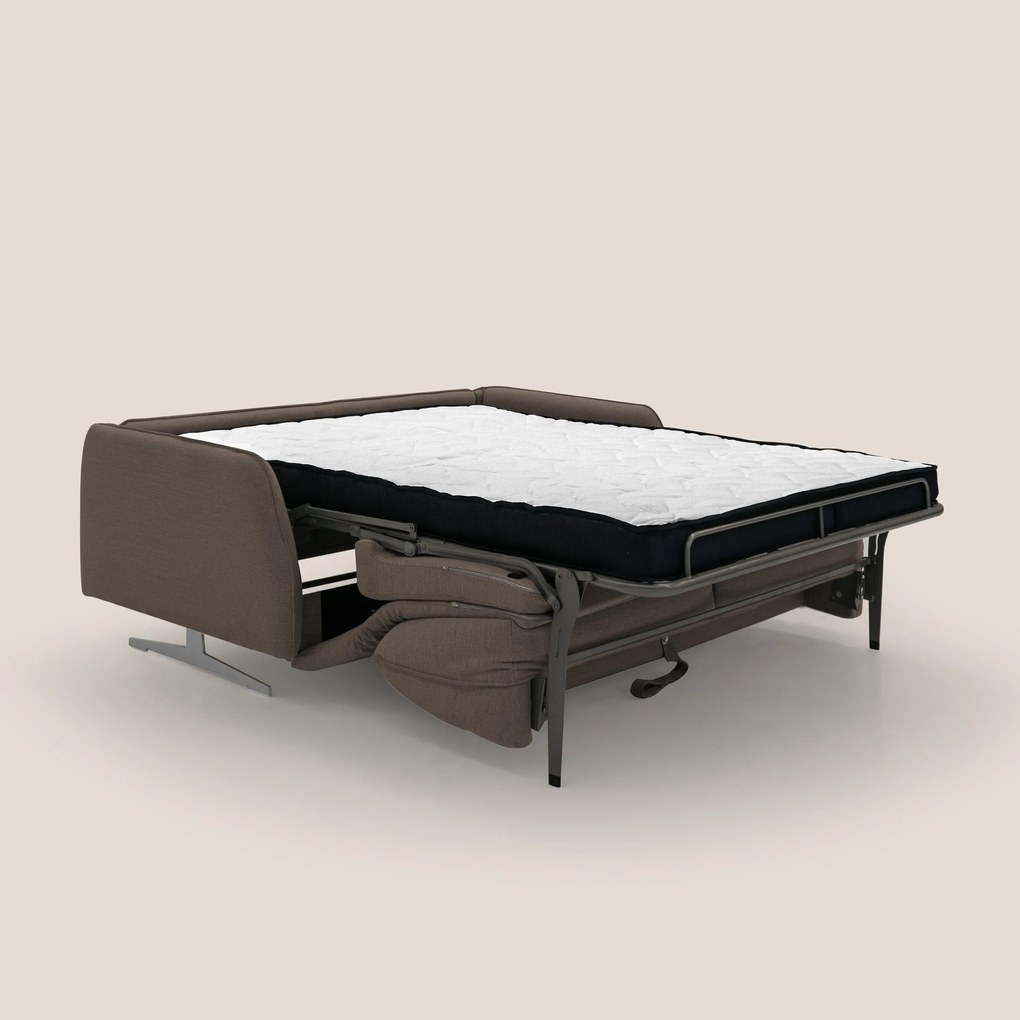 Texas Divano letto matrimoniale moderno in tessuto impermeabile T19 marrone