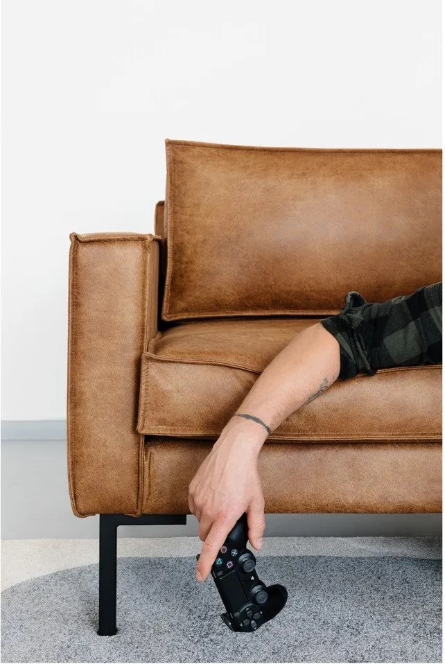 Divano in similpelle marrone 216 cm Rate - Scandic