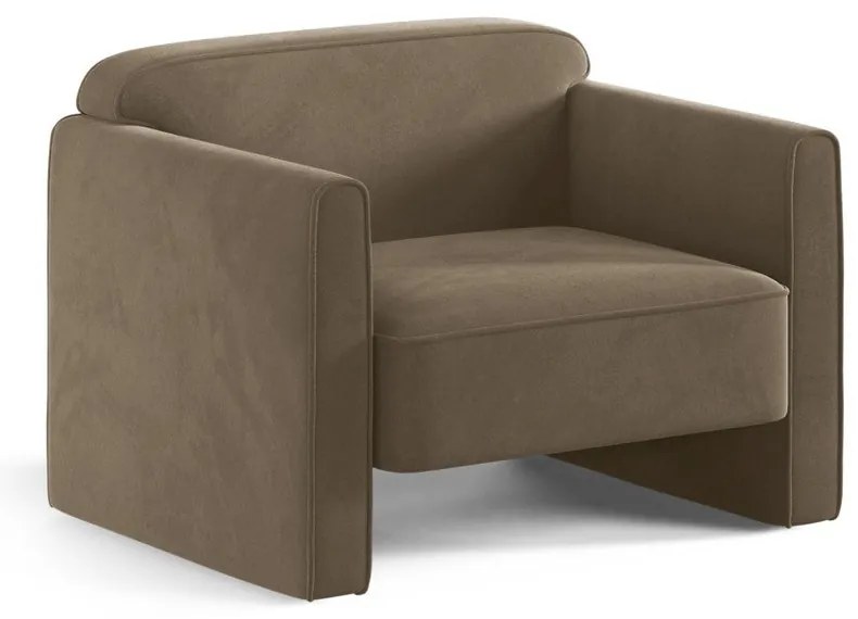 Poltrona grigio tortora con rivestimento in velluto Abby – Micadoni