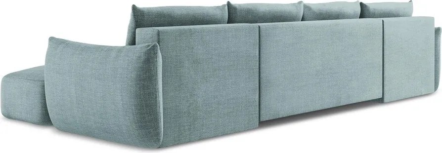 Divano angolare blu allungabile (a U) Leila – Makamii