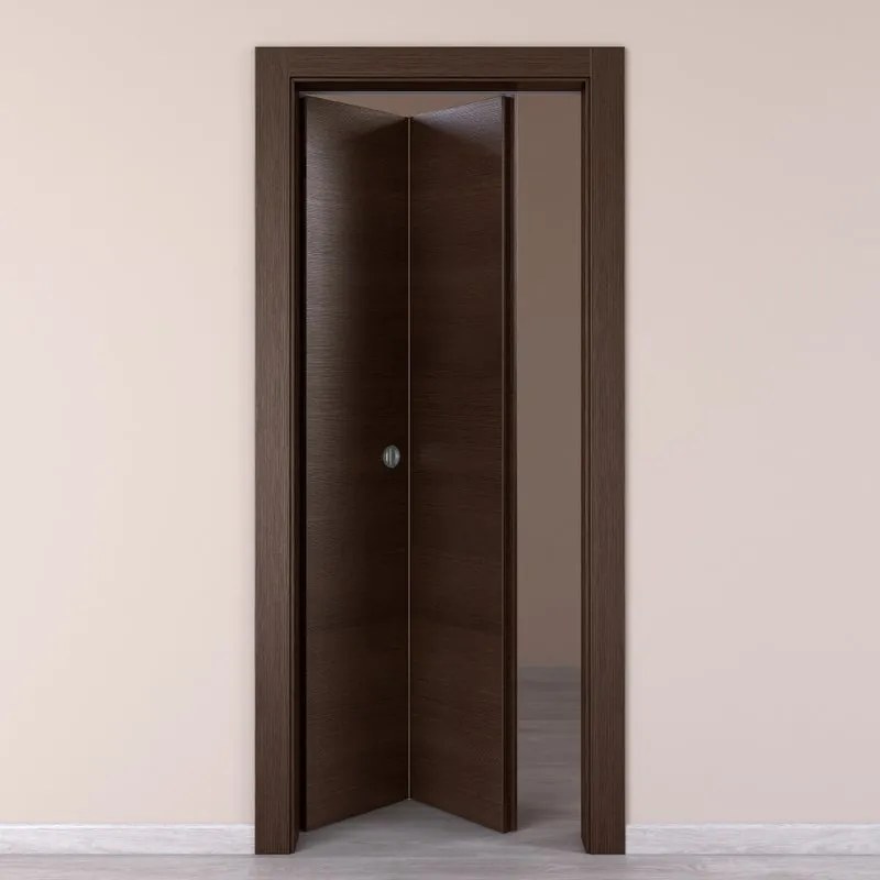 Porta pieghevole a libro simmetrica Timber wengé L 80 x H 210 cm sinistra