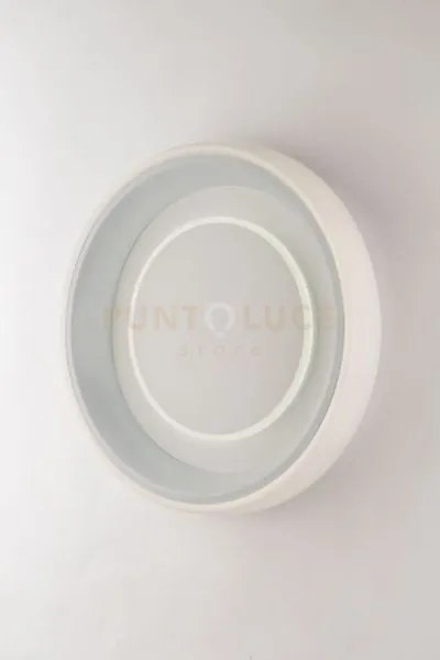 Plafoniera led nurax tonda bianca interno grigio 45w 6160lm cct 300...