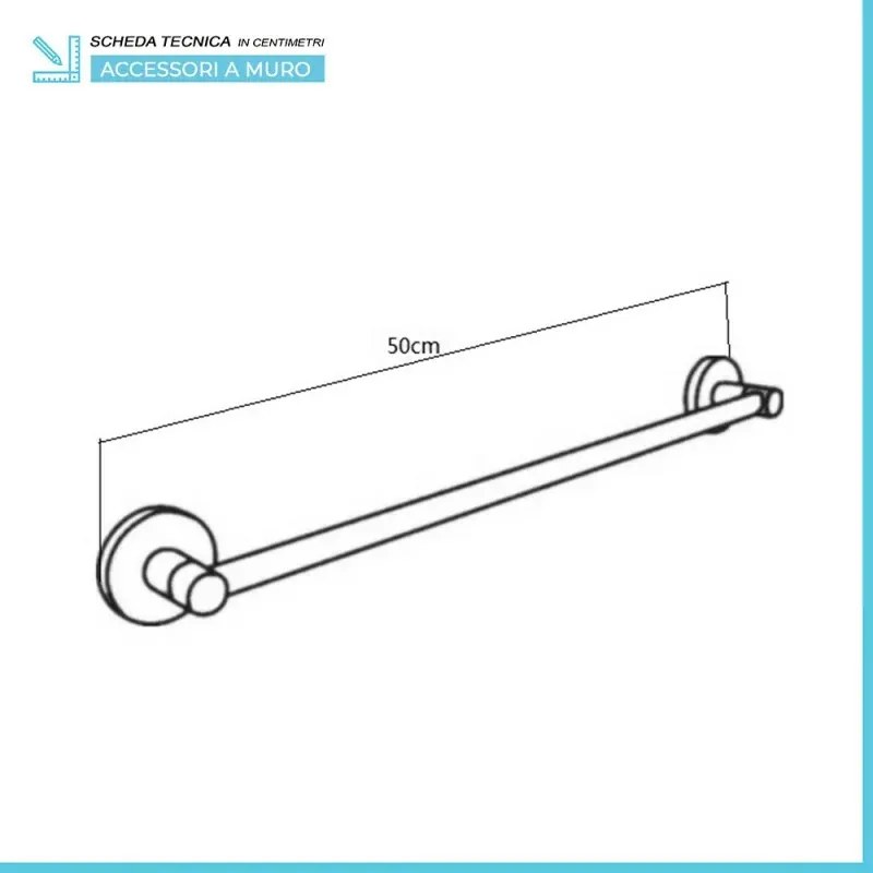 Set accessori a muro 5 pezzi in metallo cromato e ABS viti incluse Sprint