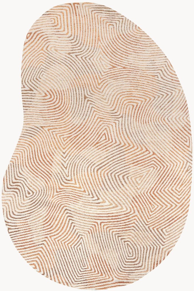 Tappeto jacquard lavabile da interno-esterno dalla forma organica Coral