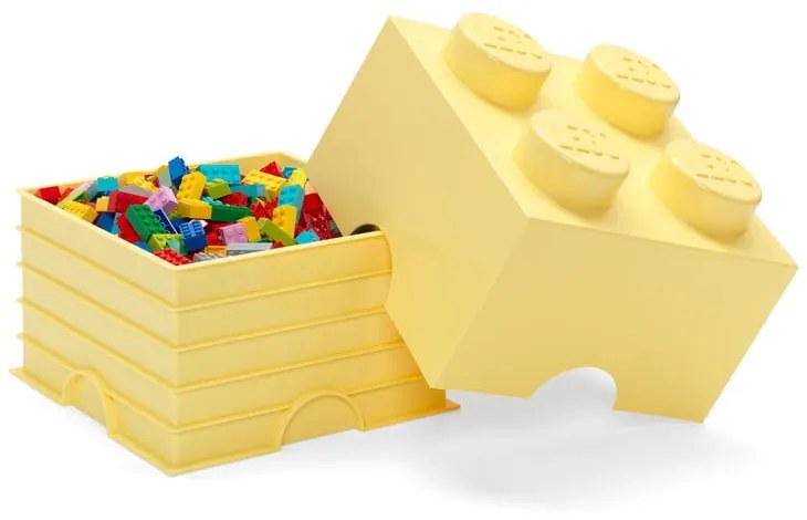 Scatola portaoggetti quadrata giallo chiaro - LEGO®