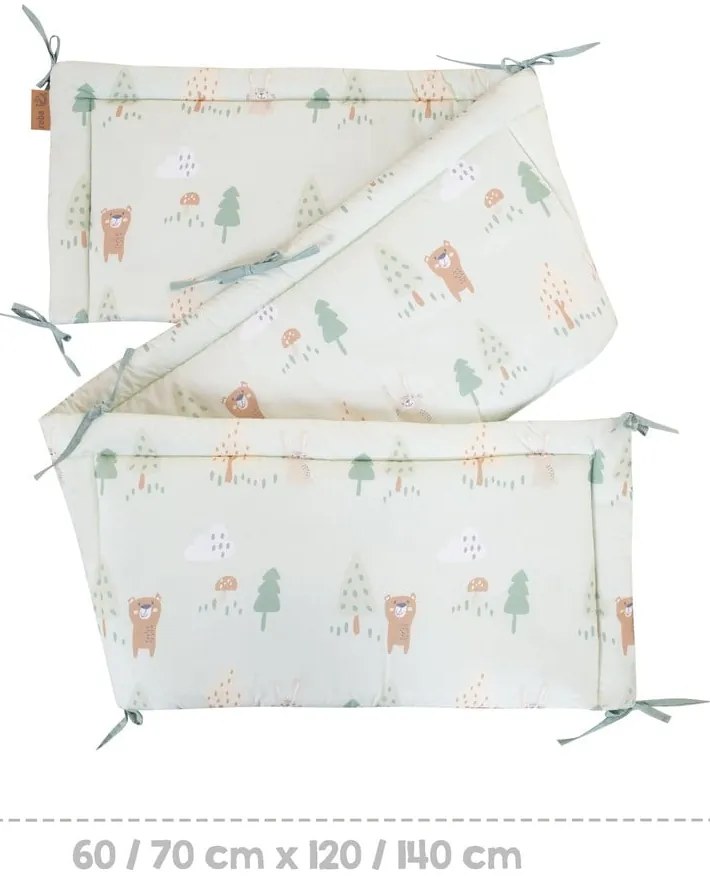 Paracolpi verde chiaro in cotone 170 cm Woodland Buddies – Roba