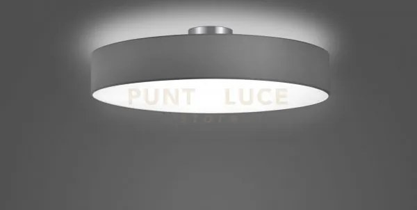 Hotel plafoniera tonda 5 luci diffusore tessuto grigio d. 65cm 5 lu...