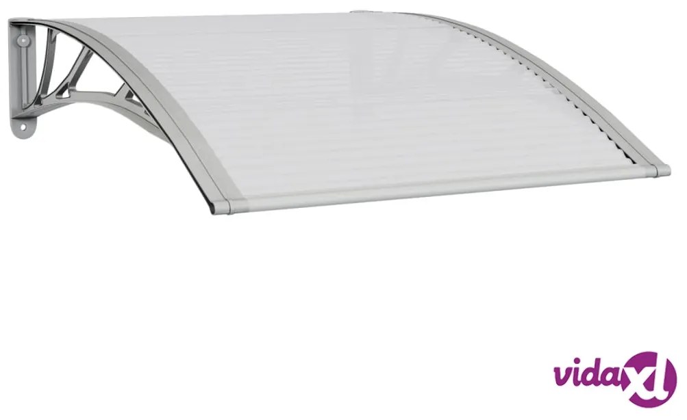 vidaXL Tettoia per Porta Grigia e Trasparente 100x80 cm Policarbonato