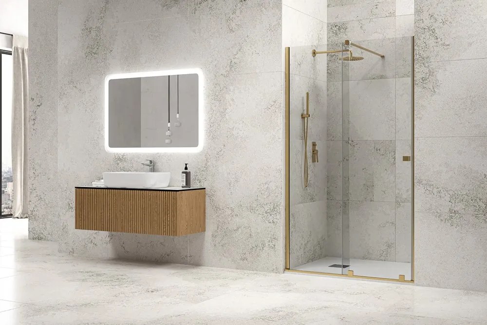 Porta doccia color oro senza telaio 160 cm | KNM4000G - KAMALU