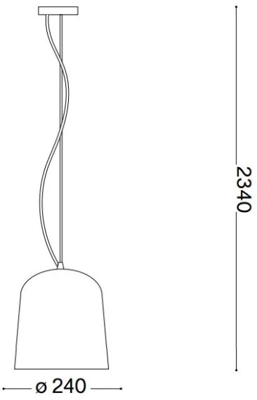 Ideal Lux - Lampadario a sospensione con filo BISTRO 1xE27/60W/230V diametro 24 cm fumé