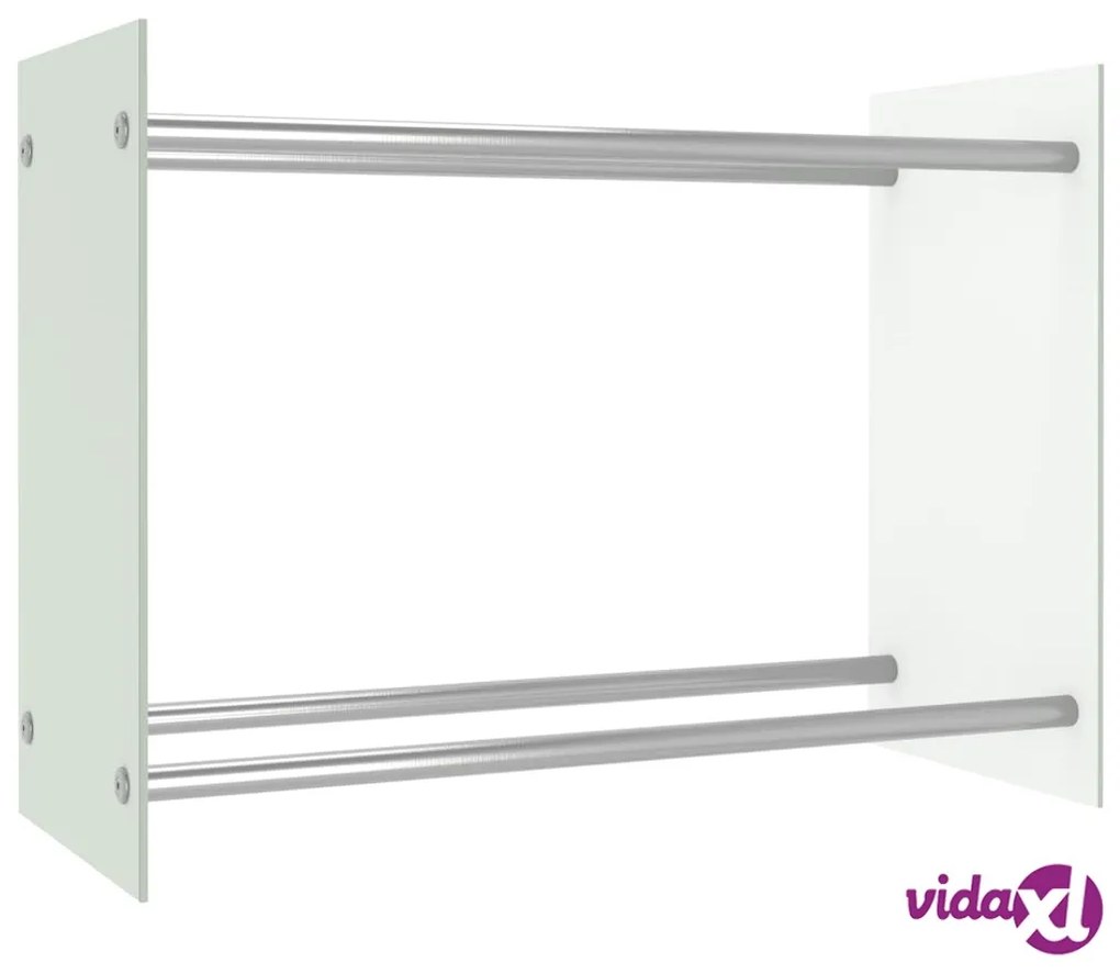 vidaXL Porta Legna Bianco 80x35x60 cm in Vetro