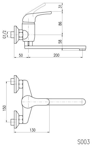RAV Slezák SA001.5/23 - Miscelatore per lavello/lavabo SAZAVA cromo lucido