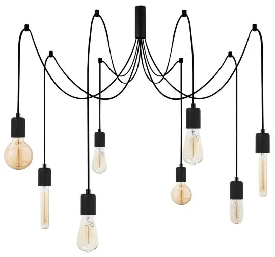 Lampadario a sospensione con filo KABLUNI 8xE27/100W/230V ragno