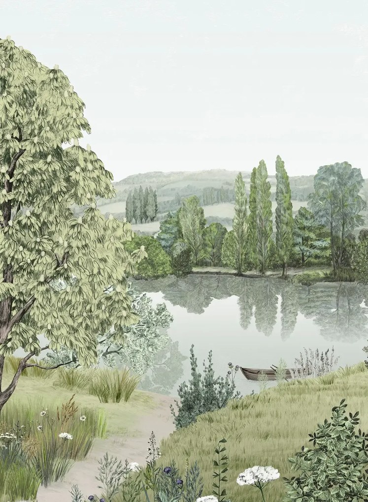 Isidore Leroy Carta da parati panoramica Campagne Naturel - A