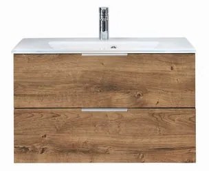 Mobile da bagno sotto lavabo PELIPAL Madeo rovere L 80 x H 48 x P 45 cm 2 cassetti, lavabo non incluso