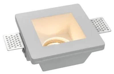 Portafaretto GU10 e MR16 in Gesso Pitturabile Quadrato Ø120x120 mm Materiale Gesso