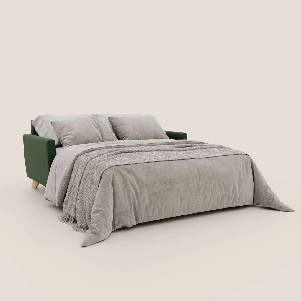 Francy divano letto matrimoniale con poggiatesta regolabili in tessuto impermeabile e smacchiabile T17 verde
