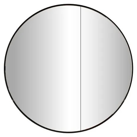 Specchio contenitore nero, 2 ante apertura da sinistra P 17 x L 80 x H 80 cm