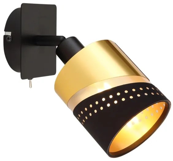 Globo 54046-1 - Faretto da parete OR 1xE14/25W/230V nero/oro