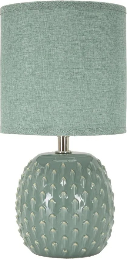 Lampada da Comodino Pontus Turchese Ø14x27 cm in Ceramica e Ferro e Tessuto Azzurro...