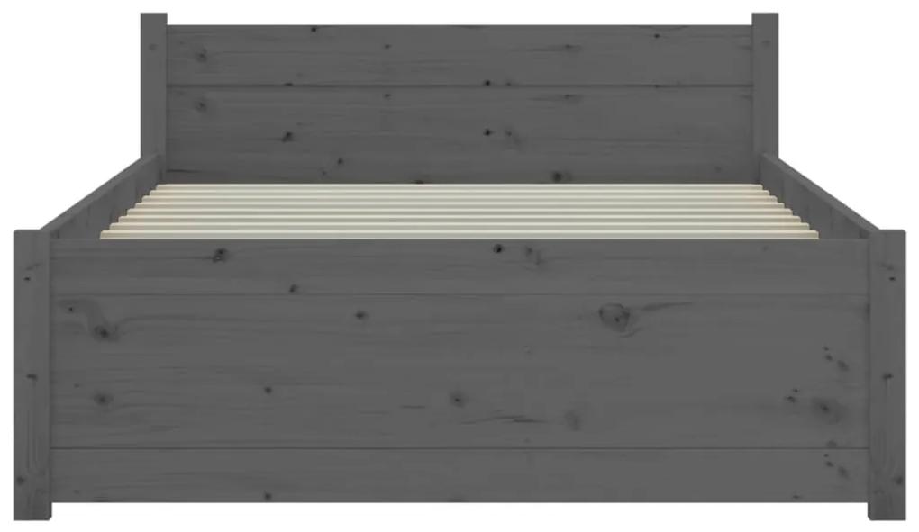 Giroletto grigio in legno massello 75x190 cm 2ft6 small single