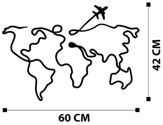 Decorazione da muro 60x42 cm mappa metallo