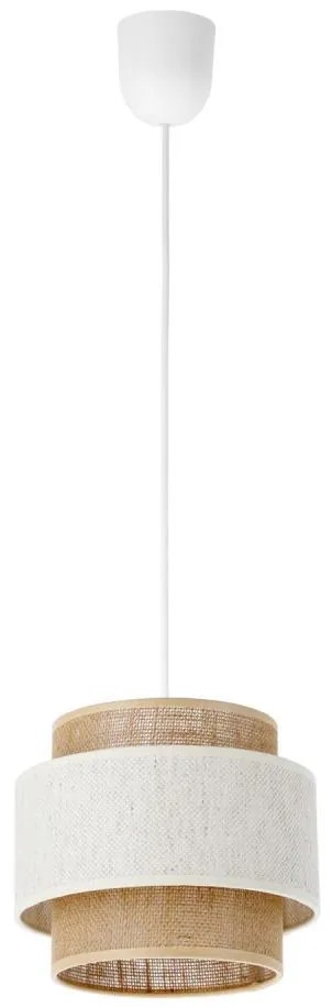 Lampada a sospensione con cavo BOHO 1xE27/60W/230V Ø 20 cm crema/iuta