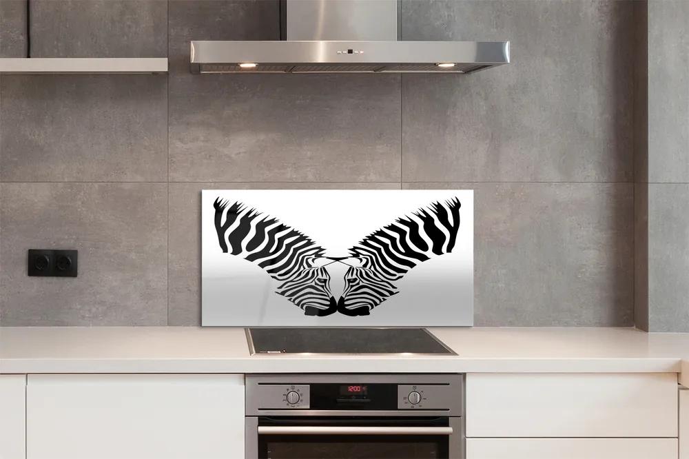 Pannello paraschizzi cucina Immagine speculare di una zebra 100x50 cm