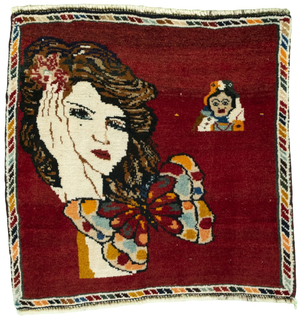 Shiraz Tappeto 50x50 Rosso (Iran) Annodato A Mano
