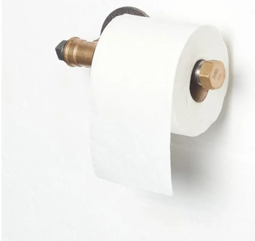 Portarotolo BORURAF 8x22 cm nero/oro