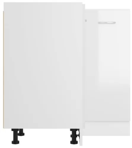 Armadio Angolare Bianco Lucido 75,5x75,5x80,5 cm in Truciolato